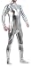 Seeksmile Unisex Metallic Lycra Bodysuit Zentai without Hood (X-Large, Silver)