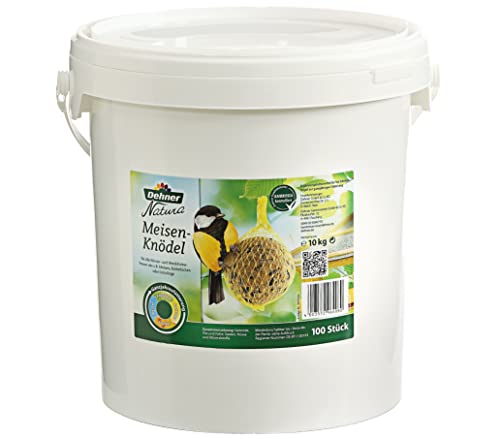 Dehner Natura Wildvogelfutter | Meisenknödel mit Netz | energiereiches Premium Ganzjahresfutter | mit Nüssen | Fettfutter für Meisen und Rotkehlchen |100 Stück | 10 kg
