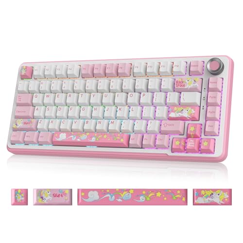 Clavier de jeu 81 touches My Little Pony triple connexion USB-C mécanique et silencieux