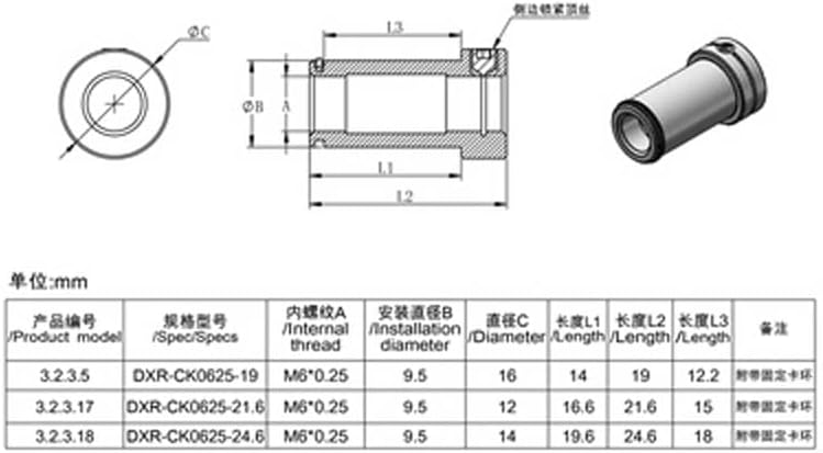 1pcs M6 0.25mm Pitch Brass Flange Fine Tooth Nut Precision Inner Thread Bushing With Locking Type Sleeve 19mm-24.6mm Total Long - (Size: M6xD9.5x21.6mm)