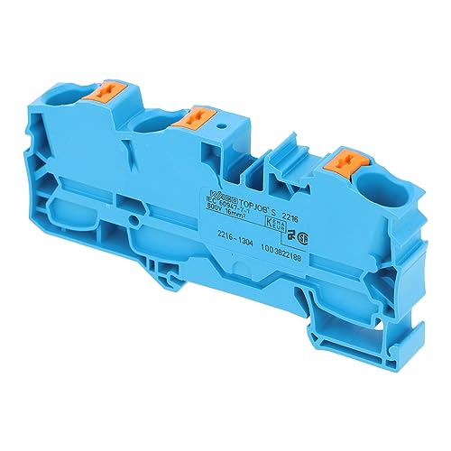 WAGO - 2216-1304 | WAGO 3-CONDUCTOR THROUGH TERMINAL BLOCK WITH PUSH-BUTTON 16 MM², BLUE