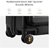 LEVEL8 Road Runner Carry On Luggage with Front Compartment, 20 Inch Lightweight Hard Shell Suitcases with Wheels Airline Approved, Tsa Locks for Luggage, Black