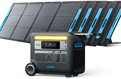 Anker SOLIX F2000 Portable Power Station, PowerHouse 767, 2048Wh GaNPrime Solar Generator with 200W Solar Panel, LiFePO4 Batteries, 4 AC Outlets Up to 2400W for Home, Power Outage, Outdoor Camping
