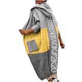 yiouyisheng Cardigan en tricot avec lettres à l'arrière, automne hiver manteau en tricot à capuche long cardigan femme décontracté manches longues manteau lettre imprimé cardigan, Jaune A02, L