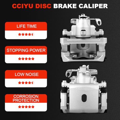 Image of cciyu Rear Left & Right Brake Calipers Assembly w /Bracket 18B4909 18B4908 2004 2005 2006 2007 For Ford For Freestar,2004 2005 2006 2007 For Mercury For Monterey
