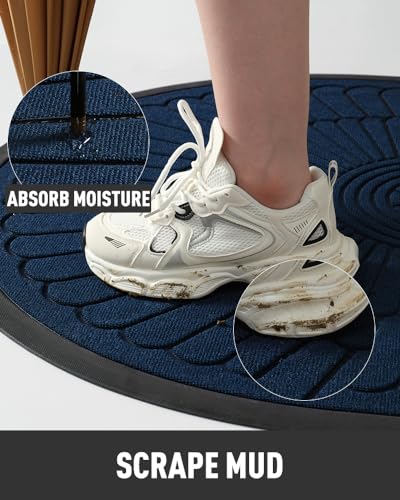 Tchdio Semicircular Durable Rubber Doormat- Non Slip Front Door Mat For Outside Inside Entry thumb #1