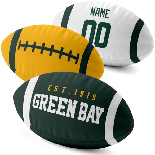 Image of ANTKING Green Bay Throw Pillow 2 Packs Custom Name Number Gifts | Personalized Gift for Youth for Birthday Christmas