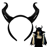 Eerrhhaq Devil Goat Horns Headband,Gothic Black Demon Horns Hair Hoop,Demon Sheep Horn Headpiece for Halloween Cosplay Costume Accessories