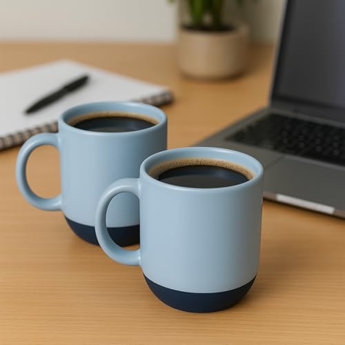 Image of Clay Craft Modern Matte Coffee Mug Set of 2, 300 ml | Fine Ceramic Tea, Coffee & Milk Mugs | Elegant & Durable Drinkware | Microwave & Dishwasher Safe | Minimalist Home, Office & Gift Collection
