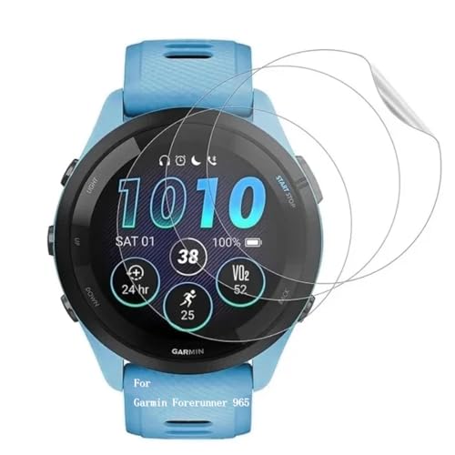 nvskvd 6 Piezas Películas Hidrogel para Garmin Forerunner 965, Protectores de Pantalla TPU Película Transparente Flexible Suave (NO vidrio templado)