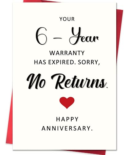 Smithtuy Funny 6th Anniversary Card,6 Year Wedding Anniversary Card Gifts for Him Her Husband Wife Couples,Iron Anniversary Cards Gifts for Women Men