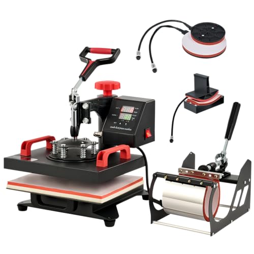 CREWORKS 12"x9" Heat Press Machine, 5 in 1 Swing Away