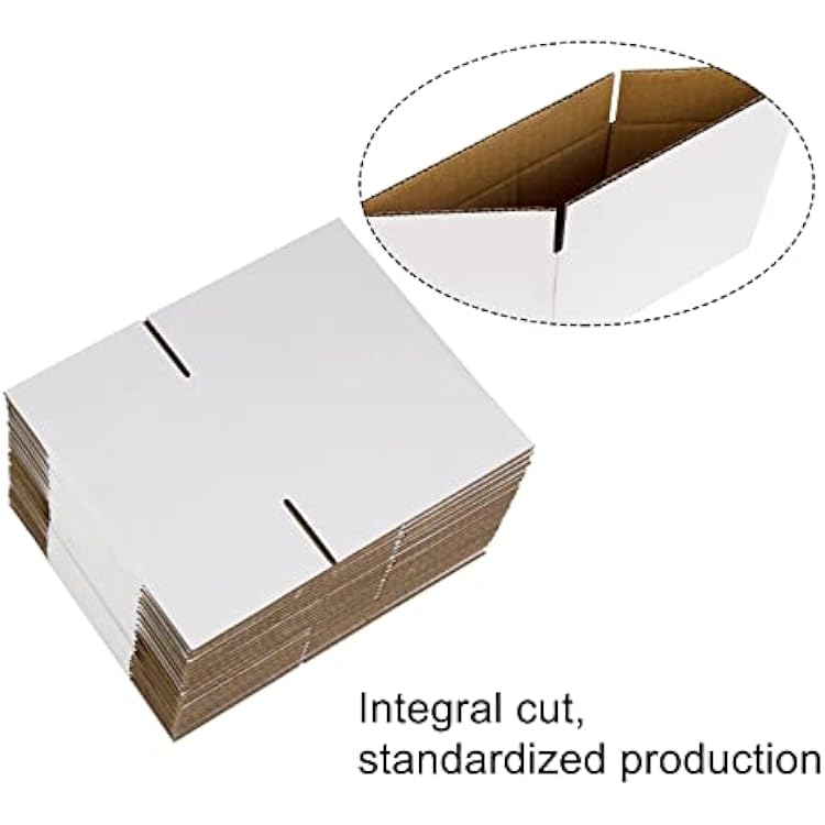 SUNLPH 50 Pack 6x4x4 Inches Shipping Boxes, Small Corrugated Cardboard Boxes for Mailing and Packing, White