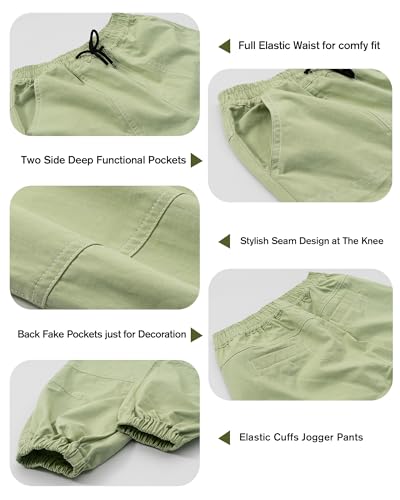 Image of Rolanko Girls Cargo Pants for Kids Loose Streetwear Hip Hop Dance Cotton Cargo Jogger Pants for Kids 4-15 Years
