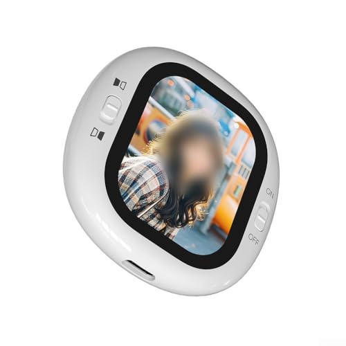 Moniteur de selfie magnétique compact Vlog, écran portable de 2,1" avec résolution 410 x 502, connexion directe filaire pour kits photo et vidéo, chargement de type C, blanc
