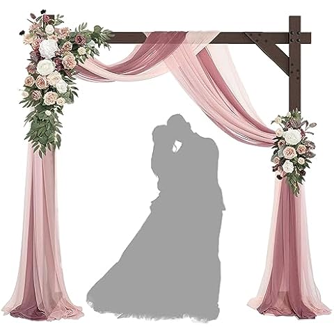 HeyMate Wedding Arch -7.48FT Square Wooden Wedding Arches for Ceremony, Wood Arbor Backdrop Stand for Proposal Wedding Party Scene, Birthday Party, Bridal Shower, Garden, Outdoor, Rustic Decorationsz Cover