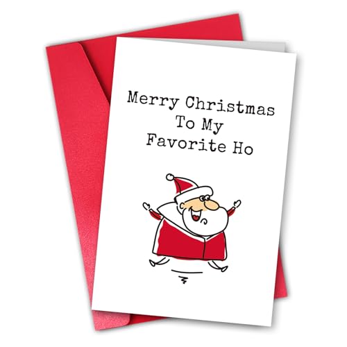 ZYrelle Funny Girlfriend Christmas Cards from Boyfriend, Dirty Sexy Xmas Card for Wife, Dirty Inappropriate Merry Christmas Adult Gift for Women