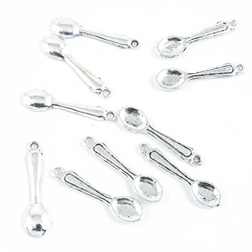 100 Pieces Antique Silver Tone Jewelry Making Charms Supply ZY2838