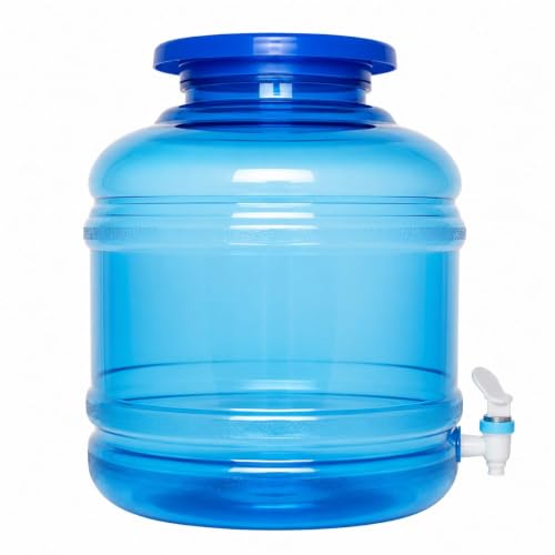 Image of Plastic Water Dispenser Jar with Tap | BPA-Free Water Can for Home, Kitchen & Office Use | Leak-Proof Blue Dispenser Jug - 10L Pack of 1