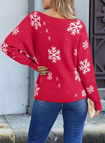 Image of EVALESS Casual Crewneck Sweaters for Women Fall Winter 2026 Lightweight Long Batwing Sleeve Pullover Sweaters Tops Clothes