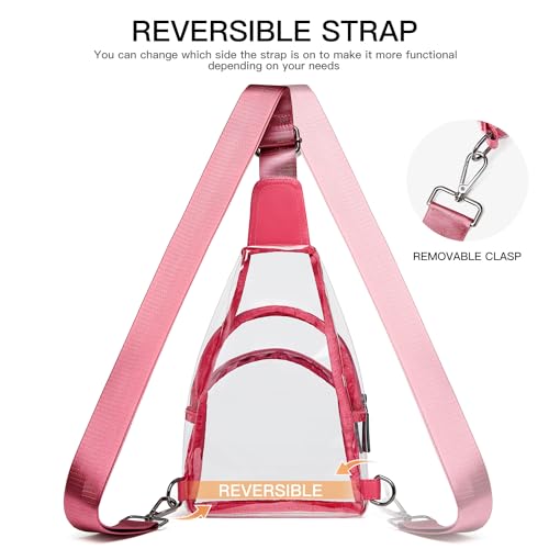 Image of LATMAP Clear Bag for Stadium Events 12x6x12 Clear Purse with 3-Zipper Pockets Crossbody Handbag Tote for Concerts Sports