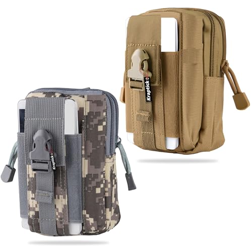 Image of Kraptick Multi-Purpose Water Resistant Waist Bag with Dual Compartment, Waist Bag Mobile Phone Holder, Waist Pack for Men, Women Camping Hiking Pouch (Grey & Beige) (Combo of 2)