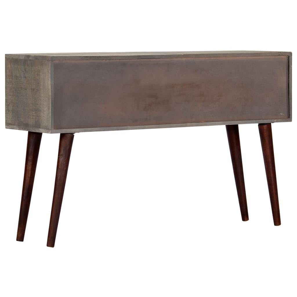 Mesa consola clásica de madera maciza de mango con 2 puertas y 2 cajones, mesa estable y patas robustas para un interior elegante y un almacenamiento práctico