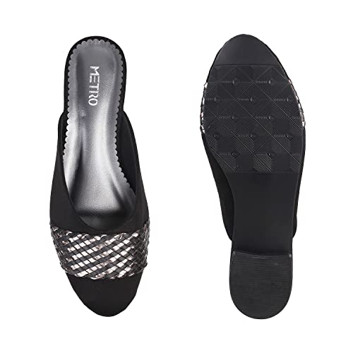Image of Metro Women's Ethnic Weave Detail Fashion Heel Sandals