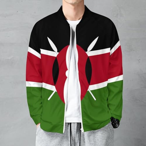 Fattyeery Men‘s Lightweight Jacket Kazakhstan Flag Casual for Men Sweatershirt Autumn Jackets2