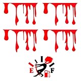 4Pcs Red Blood Stickers Flowing Bloody Horror Funny Decals for Car, Car Headlights Window Halloween