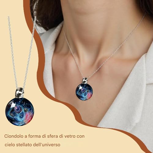 Collar Espacial de alta pureza con diseño de cielo estrellado cósmico 3