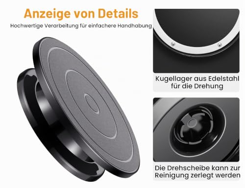 Foto von Tortenplatte Drehbar 28 cm, Drehbarer Tortenständer Schwarze Basis