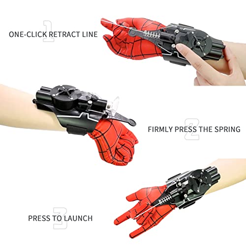 Spider Web Shooters That Actually Shoot,7.8ft Real Rope Launcher,Spider Web Gadgets Toy Cool Gadgets for Kids (black) - Image 4