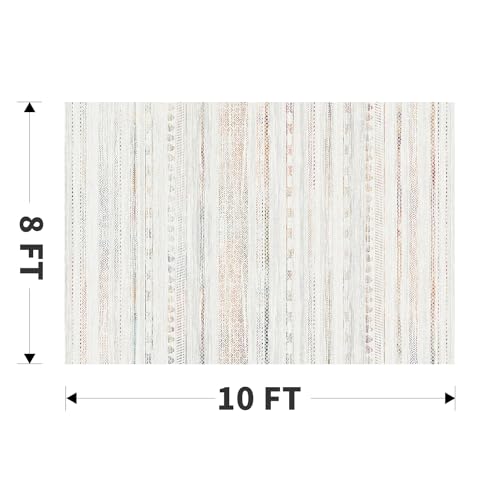 8x10 Area Rugs for Living Room Machine Washable Rug Distressed Indoor Carpet Neutral Moroccan Boho Rug Ultra Soft Area Rug for Bedroom Dining Room Playroom Office, Multi-Color