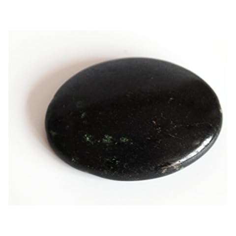 Stone of Protection - Reiki Healing Energy Charged Small Black Tourmaline Crystal Worry Stone Cabachone (3 x 4 cm Approx) Cover
