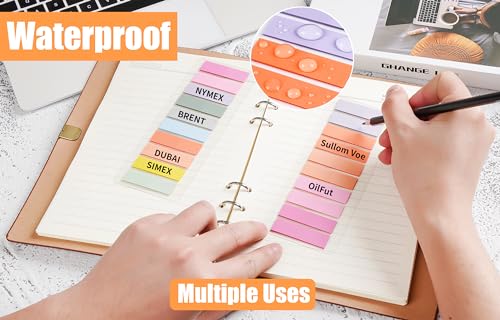 2600pcs Book Tabs, Annotation Tabs for Book Accessories, Morandi Color Page Markers, Clear Writable and Repositionable Book Flags Strip Index Tabs - Thumbnail 3