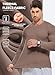 JMIERR Men's Long Sleeve Thermal Fleece Shirts Fall Fashion 2025 Crew Neck Casual Basic T-Shirts Top Warm Undershirts Sweater, 2XL, Brown