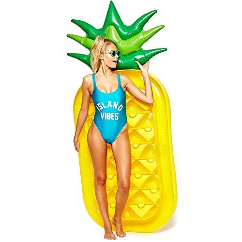 AMGlobal Pineapple Float, Pool Floats, Inflatable Pineapple Pool Float Raft, Summer Outdoor Pool Floats, Giant Floatie Lounge Toy for Adults, Kids for Fun