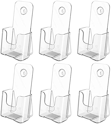 MaxGear 6 Pack Acrylic Brochure Holder, Trifold 4 inches Wide Plastic Literature Holder For...