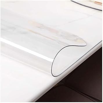 Clear Table Protector 20x20in, 1mm Clear Table Cover Protector, Dining Room Table Protector Easy Clean, Rectangular Plastic Table Cover, for Office, Night Stand, Dining Table