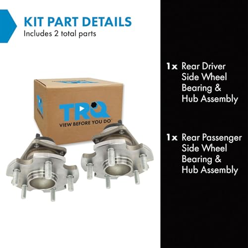 Image of TRQ Rear Left and Right Wheel Bearing and Hub Assembly Set 2 Piece Compatible with 2009-2010 Toyota Matrix XRS 2009-2010 Pontiac Vibe GT