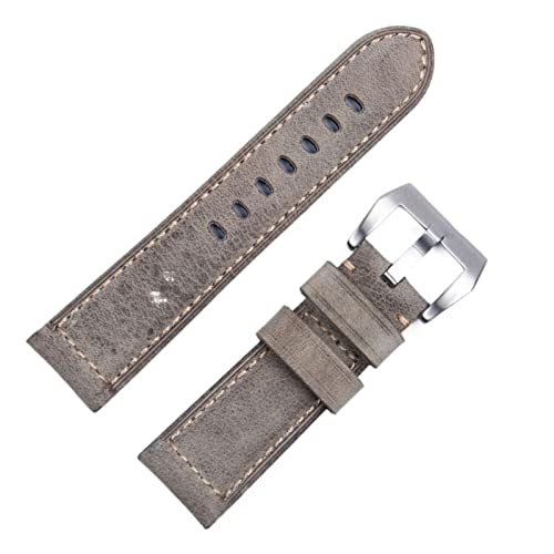Bracelet montre Panerai 24 mm cuir Crazy Horse bleu rose boucle Tang