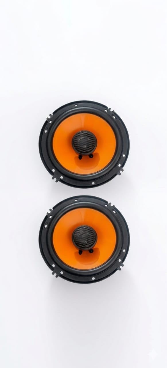 6 Inch 2-Way Coaxial Car Speakers, 580 Watt Peak Power, Orange Polypropylene Cone, 4 Ohms, with Centre-Mounted Tweeter, Pack of 2-image-44