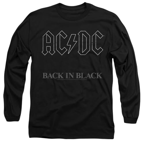 ACDC Back in Black Mens Long Sleeve T Shirt, Black, XX-Large