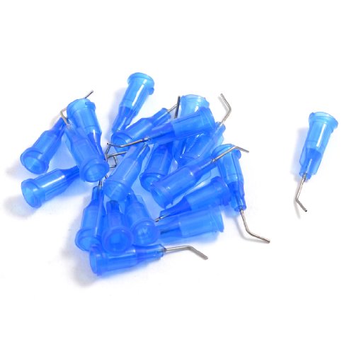 Ruilogod 20 Pcs Industrial 0.41mm Inner Dia 22GA Dispensing Tips pins Blue (id: b57 0e3 f42 71f eea