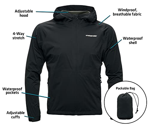 Whitewater Fishing Men’s Packable Rain Jacket, Lightweight Waterproof Rain Gear3