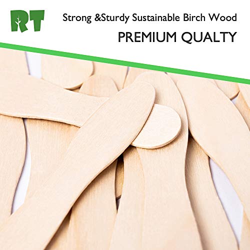 Rt-Disposable Wooden Ice Cream Spoon Natural Birch 3 Inches (500 Pieces) Individual Packaging Is Safer #TOP3