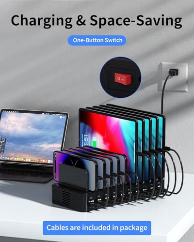 Dywcdnice 270W 20-Port USB-C/USB-A Charging Station with 10 Cables — view 7