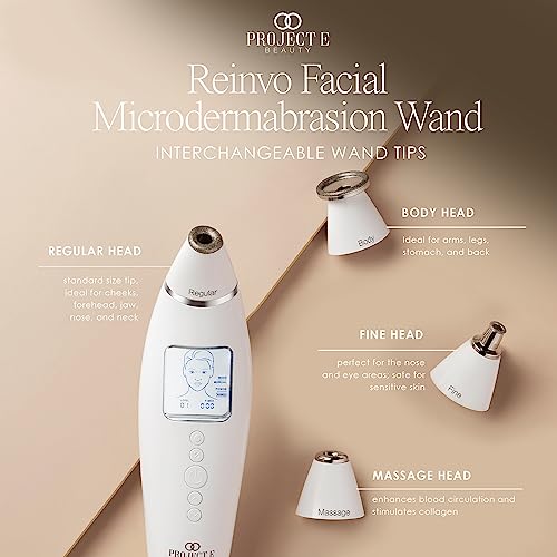 Reinvo Facial Microdermabrasion Wand by Project E Beauty, White - Image 4