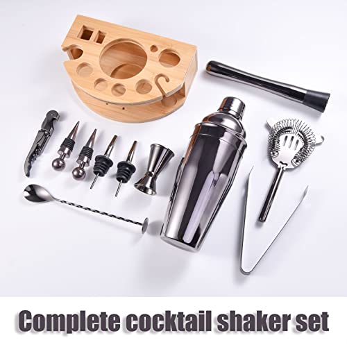 image for Esmula Bartender Kit with Stylish Bamboo Stand, 12 Piece 25oz Cocktail